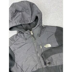 The North Face Fleece Jacket Hooded Womens Small Denali Polartec Black Full Zip